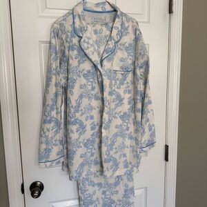 Cacique Blue and White Cotton Pajamas